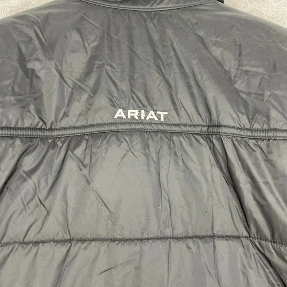 Ariat Re-AL‎ Mens XXL Black Quilted Snap Front Shirt Jacket Southwestern Lining